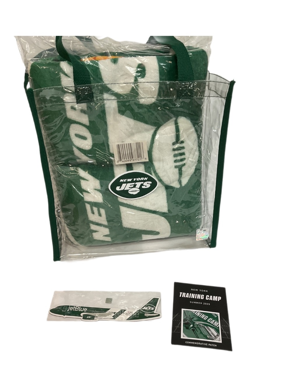 NFL New York Jets Clear Tote with Green Logo Throw